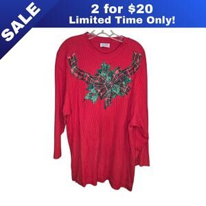 [Sale: 2 for $20!] REPUBLIC RED RIBBED CHRISTMAS HOLIDAY SWEATER LARGE 0273